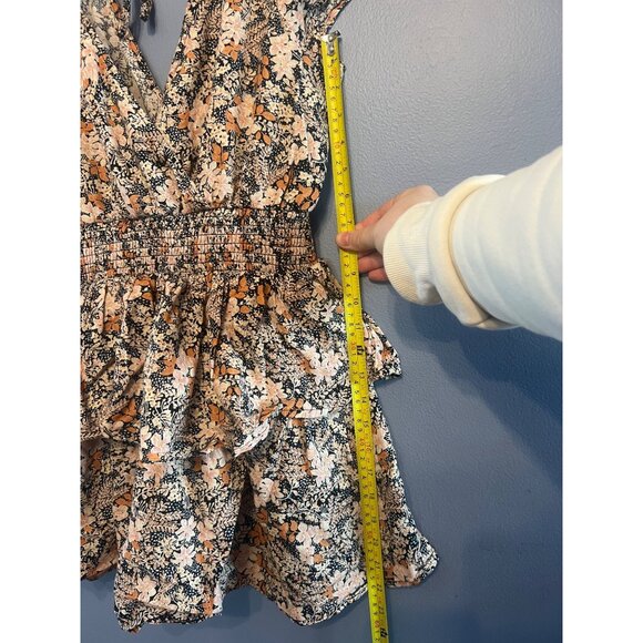 American Eagle Mini Tie Floral V-Neck Floral Dress Size X-Small, Boho Summer - Picture 4 of 9
